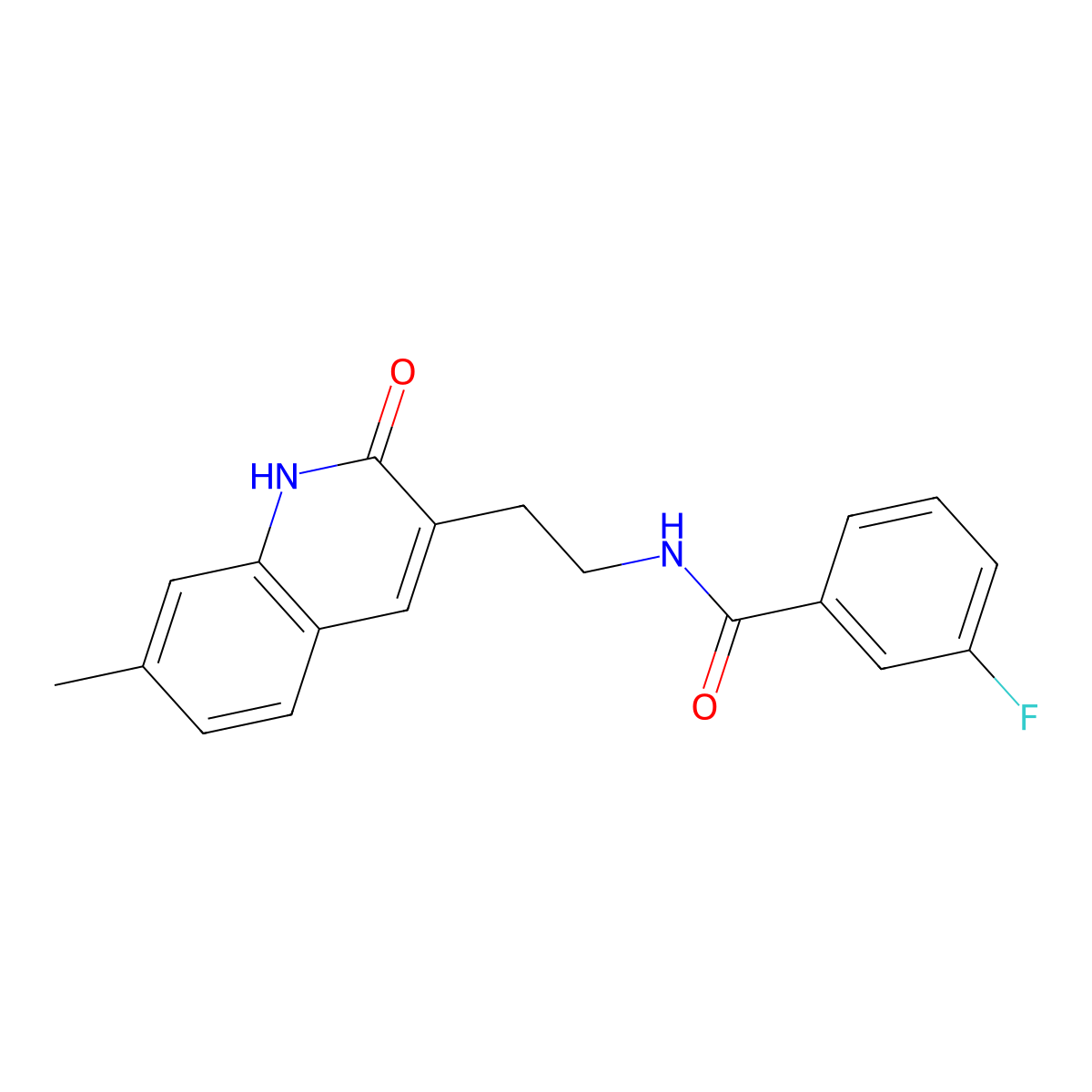 3-fluoro-N-[2-(7-methyl-2-oxo-1H-quinolin-3-yl)ethyl]benzamide molecular structure, CAS 851404-67-6