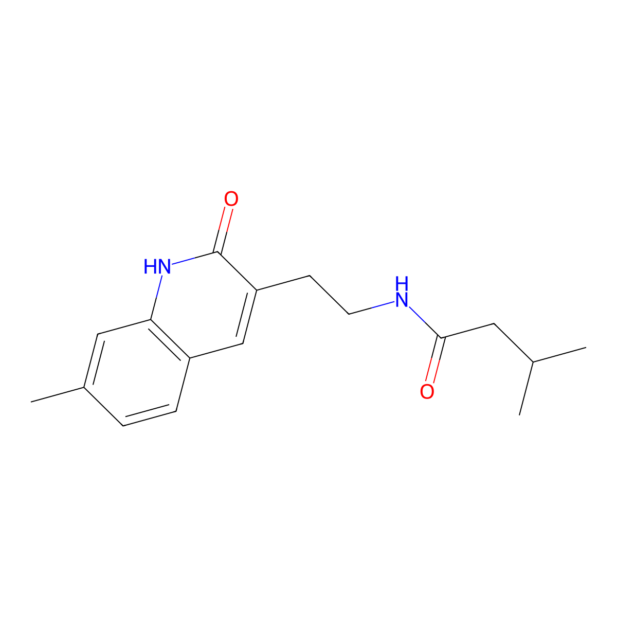 3-methyl-N-(2-(7-methyl-2-oxo-1,2-dihydroquinolin-3-yl)ethyl)butanamide molecular structure, CAS 851404-72-3