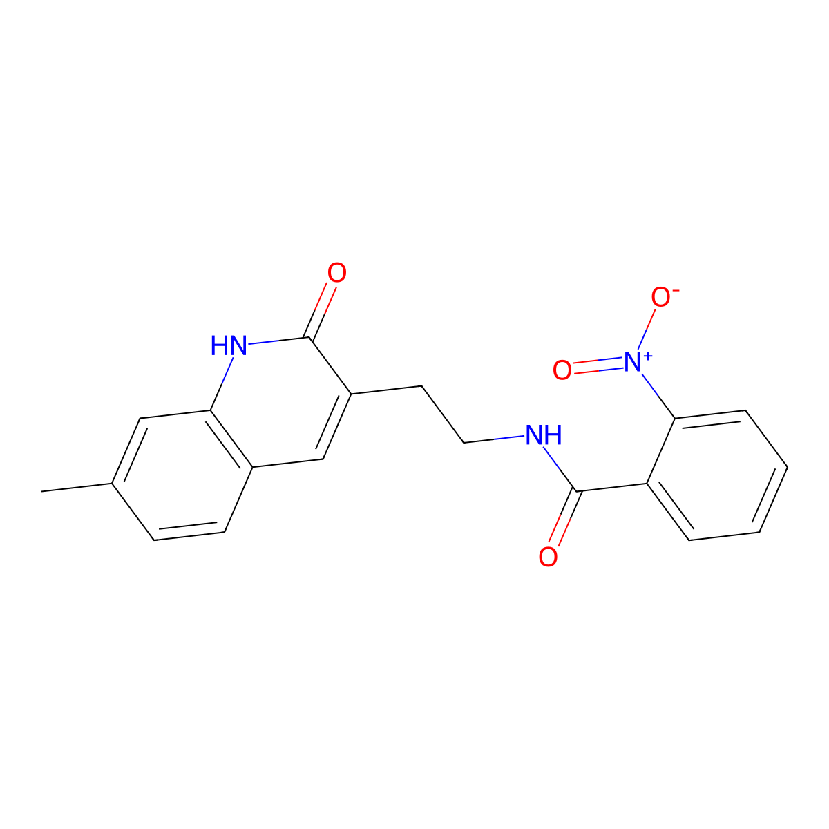 N-[2-(7-methyl-2-oxo-1H-quinolin-3-yl)ethyl]-2-nitrobenzamide molecular structure, CAS 851404-77-8