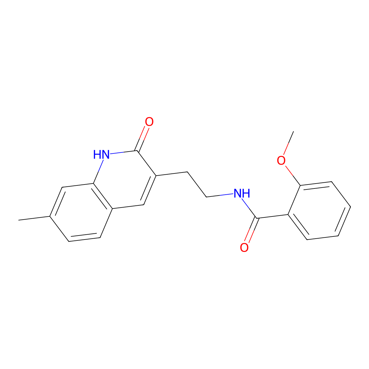 2-methoxy-N-[2-(7-methyl-2-oxo-1H-quinolin-3-yl)ethyl]benzamide molecular structure, CAS 851404-78-9