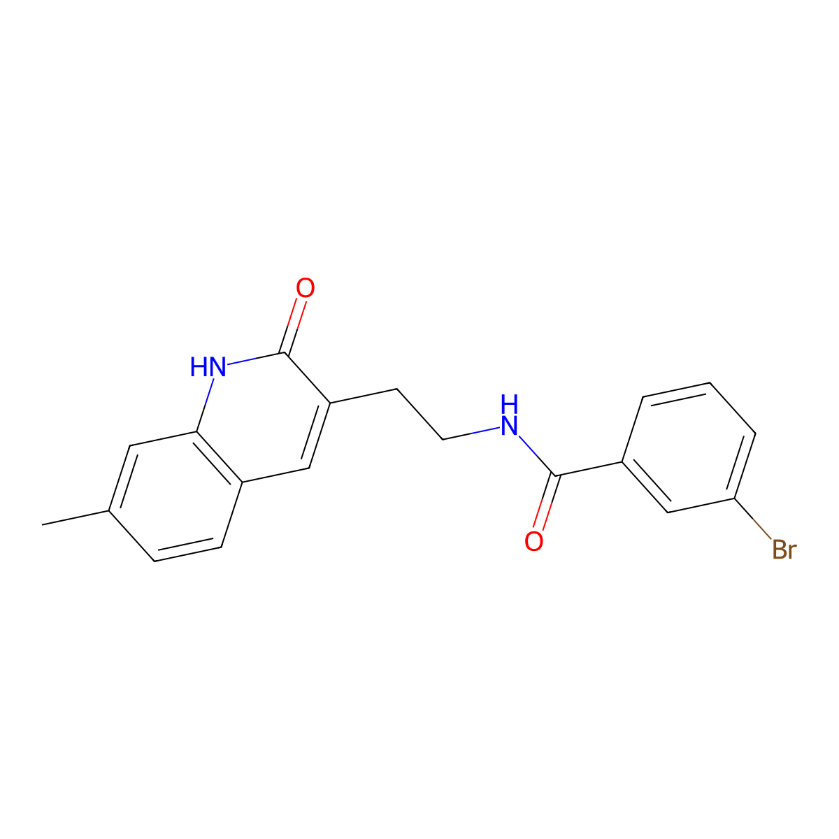 3-bromo-N-[2-(7-methyl-2-oxo-1H-quinolin-3-yl)ethyl]benzamide molecular structure, CAS 851404-80-3