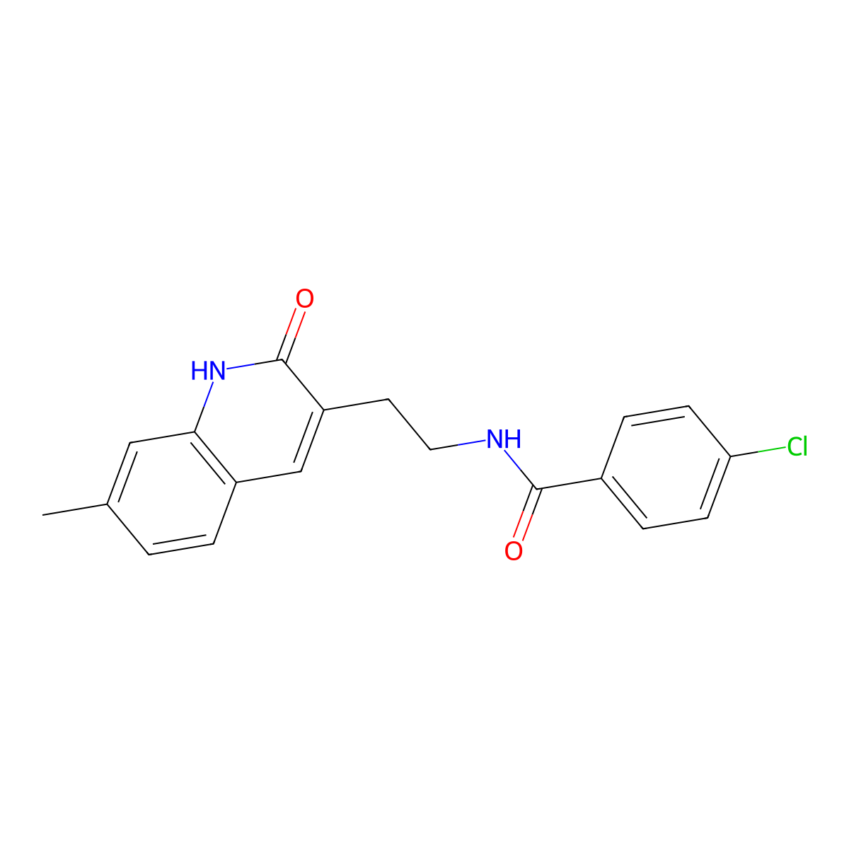 4-chloro-N-[2-(7-methyl-2-oxo-1H-quinolin-3-yl)ethyl]benzamide molecular structure, CAS 851404-91-6