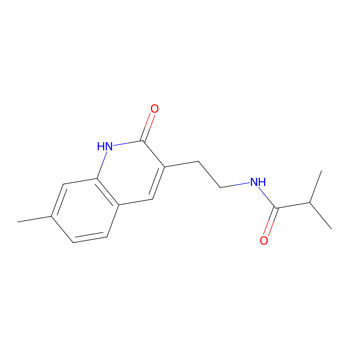 N-(2-(7-methyl-2-oxo-1,2-dihydroquinolin-3-yl)ethyl)isobutyramide molecular structure, CAS 851404-92-7