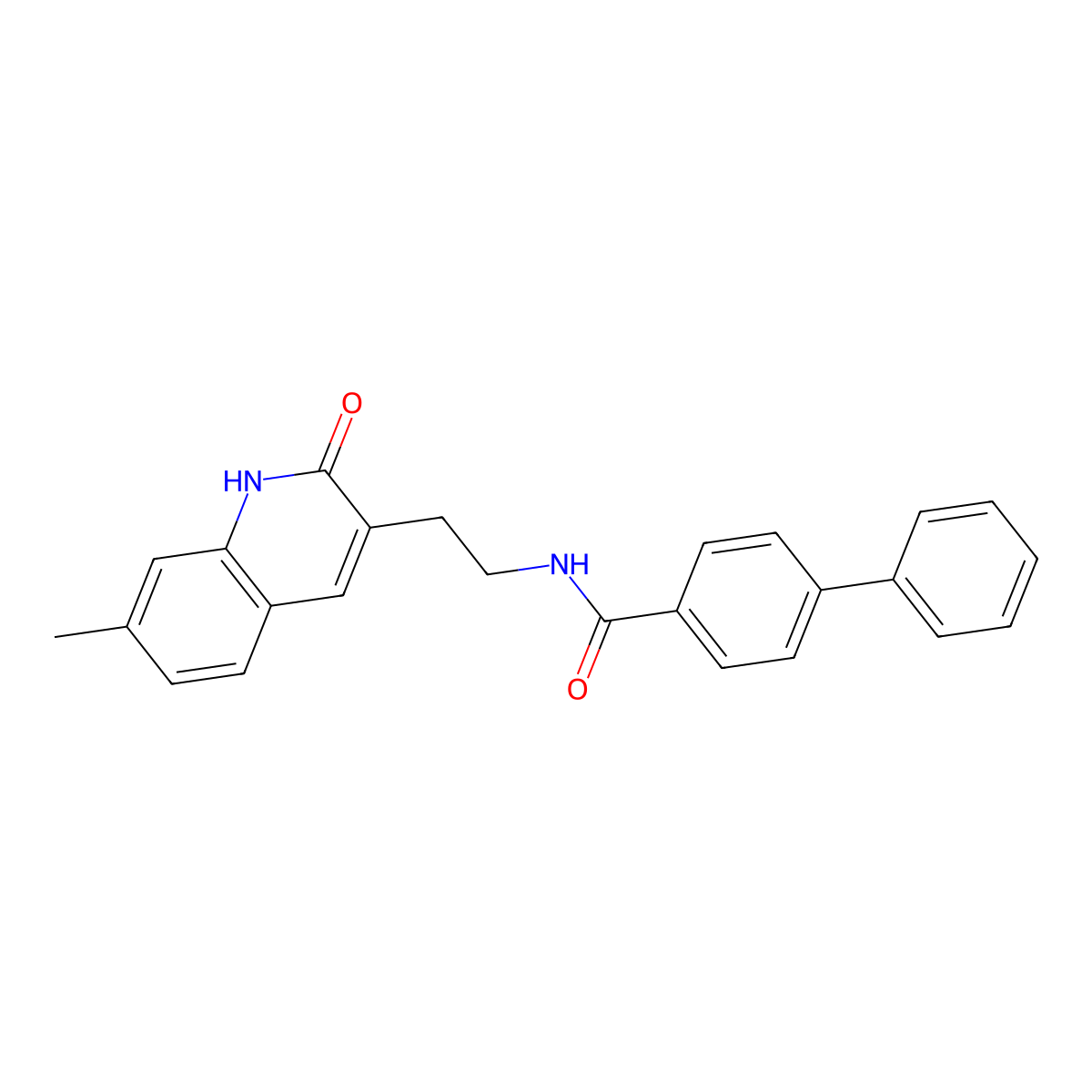 N-[2-(7-methyl-2-oxo-1H-quinolin-3-yl)ethyl]-4-phenylbenzamide molecular structure, CAS 851405-02-2