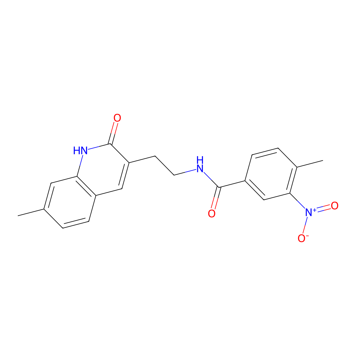 4-methyl-N-[2-(7-methyl-2-oxo-1H-quinolin-3-yl)ethyl]-3-nitrobenzamide molecular structure, CAS 851405-09-9