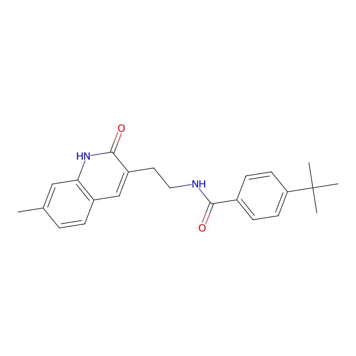 4-(tert-butyl)-N-(2-(7-methyl-2-oxo-1,2-dihydroquinolin-3-yl)ethyl)benzamide molecular structure, CAS 851405-11-3