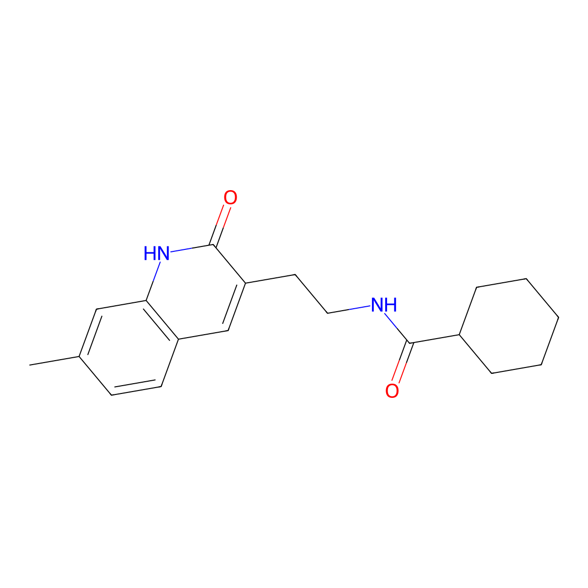 N-[2-(7-methyl-2-oxo-1H-quinolin-3-yl)ethyl]cyclohexanecarboxamide molecular structure, CAS 851405-12-4