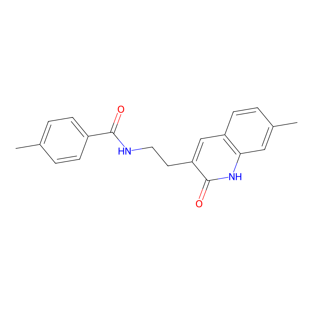 4-methyl-N-[2-(7-methyl-2-oxo-1H-quinolin-3-yl)ethyl]benzamide molecular structure, CAS 851405-15-7