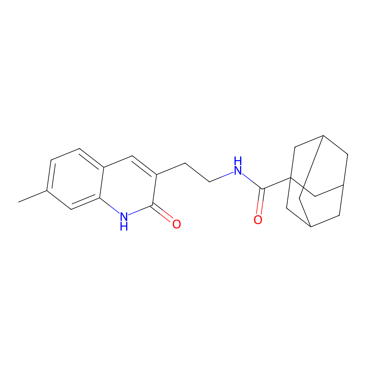 N-[2-(7-methyl-2-oxo-1H-quinolin-3-yl)ethyl]adamantane-1-carboxamide molecular structure, CAS 851405-18-0