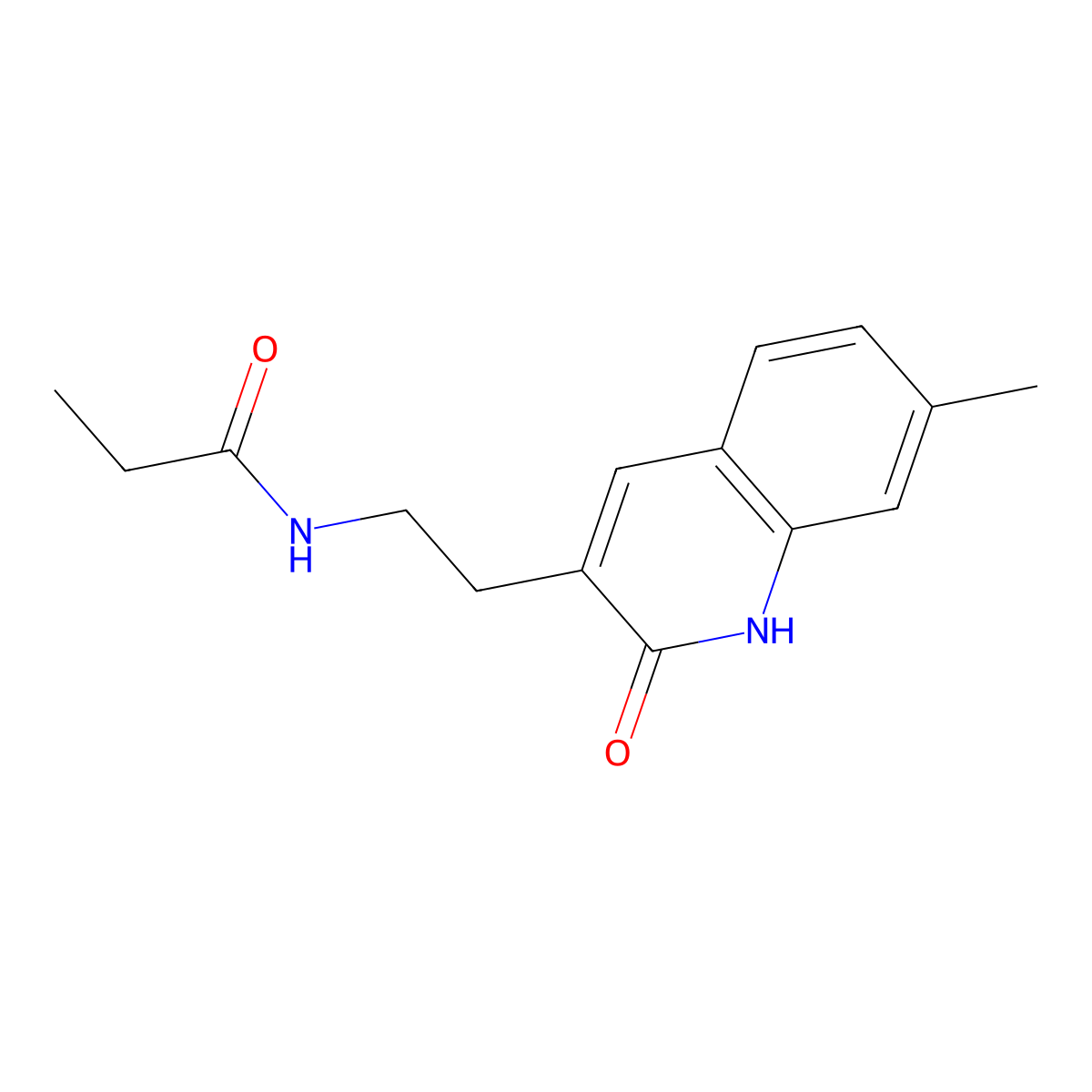 N-(2-(7-methyl-2-oxo-1,2-dihydroquinolin-3-yl)ethyl)propionamide molecular structure, CAS 851405-19-1
