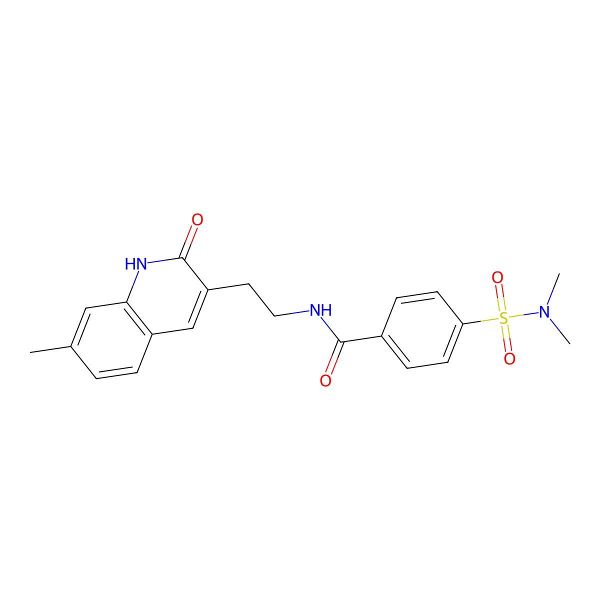 4-(N,N-dimethylsulfamoyl)-N-(2-(7-methyl-2-oxo-1,2-dihydroquinolin-3-yl)ethyl)benzamide molecular structure, CAS 851405-24-8