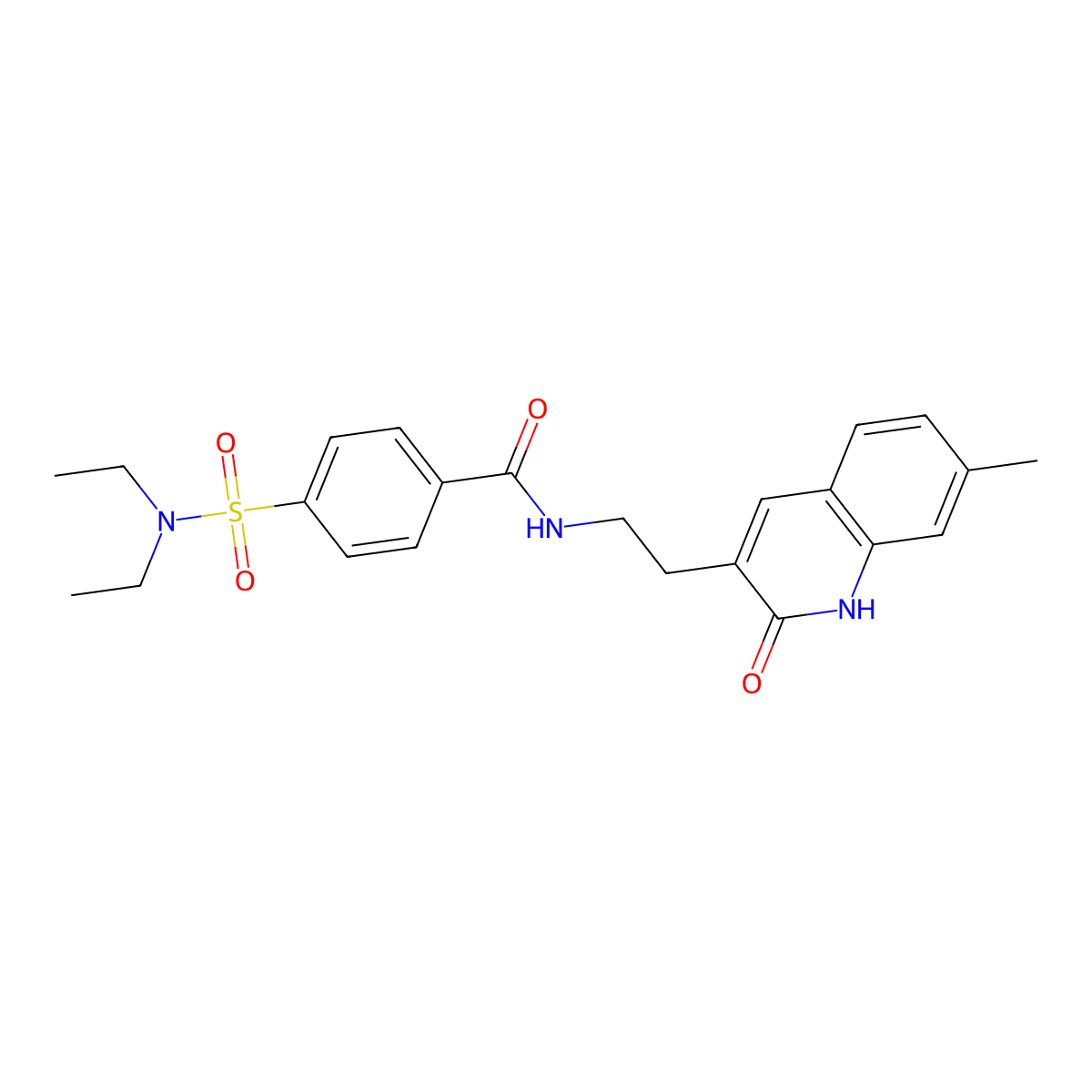 4-(diethylsulfamoyl)-N-[2-(7-methyl-2-oxo-1H-quinolin-3-yl)ethyl]benzamide molecular structure, CAS 851405-25-9