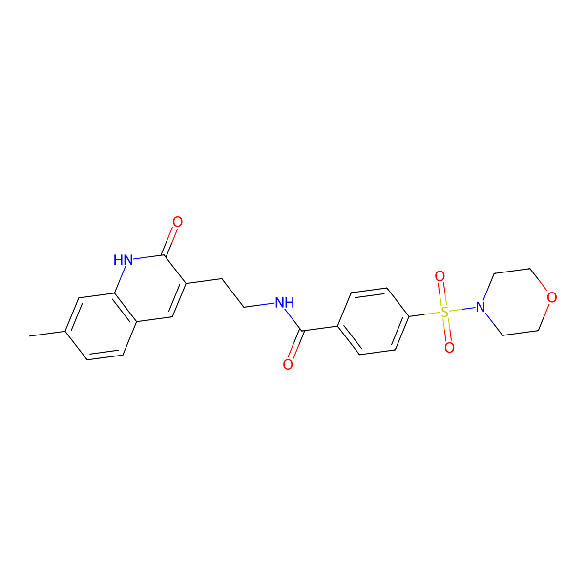 N-[2-(7-methyl-2-oxo-1H-quinolin-3-yl)ethyl]-4-morpholin-4-ylsulfonylbenzamide molecular structure, CAS 851405-27-1
