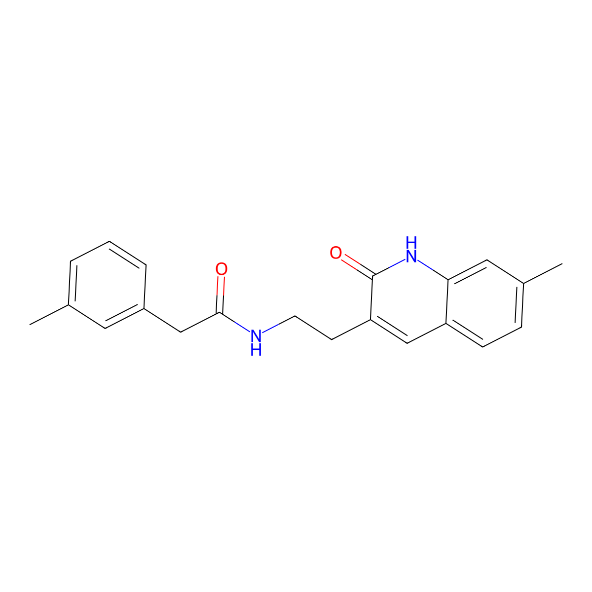N-[2-(7-methyl-2-oxo-1H-quinolin-3-yl)ethyl]-2-(3-methylphenyl)acetamide molecular structure, CAS 851405-30-6