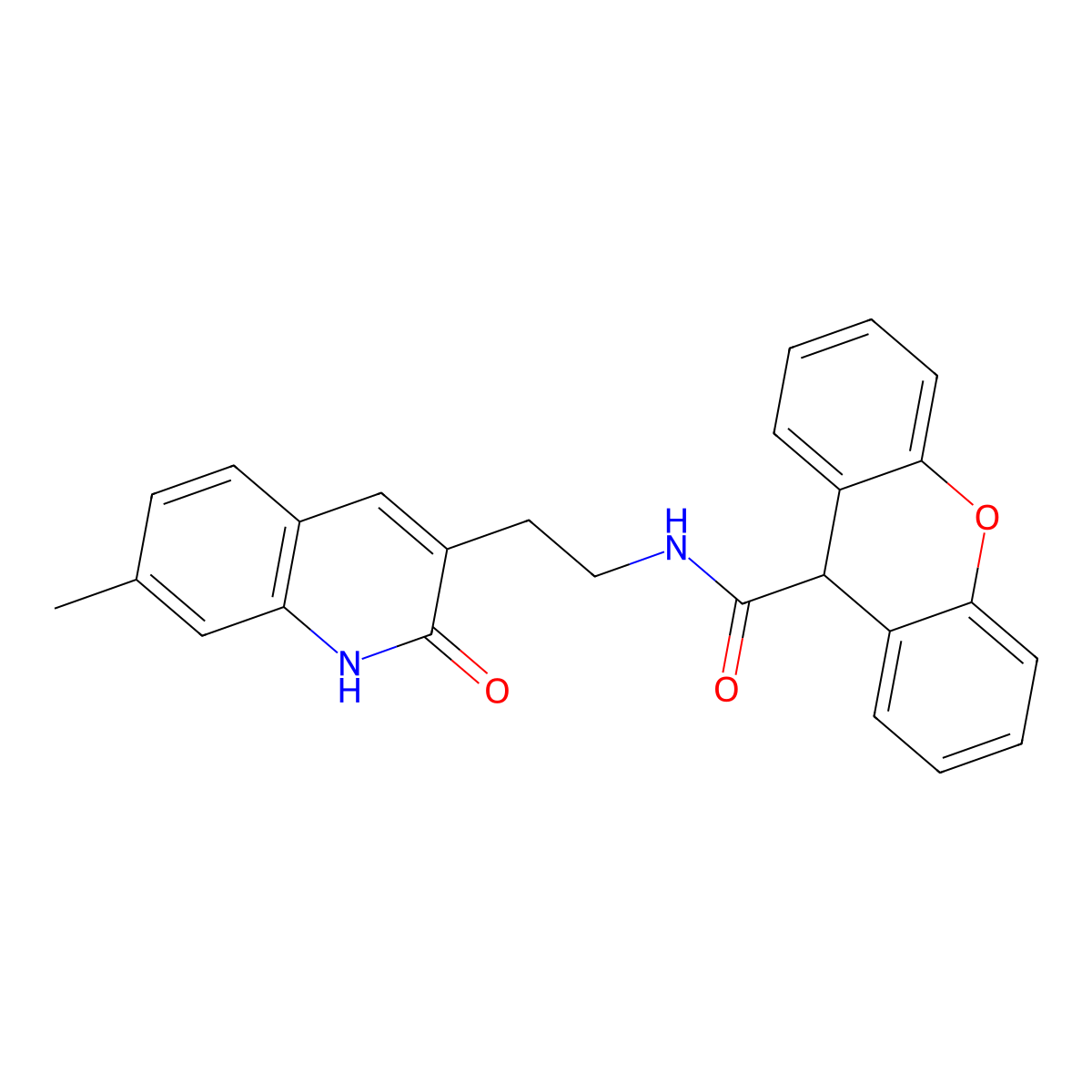 N-(2-(7-methyl-2-oxo-1,2-dihydroquinolin-3-yl)ethyl)-9H-xanthene-9-carboxamide molecular structure, CAS 851405-32-8