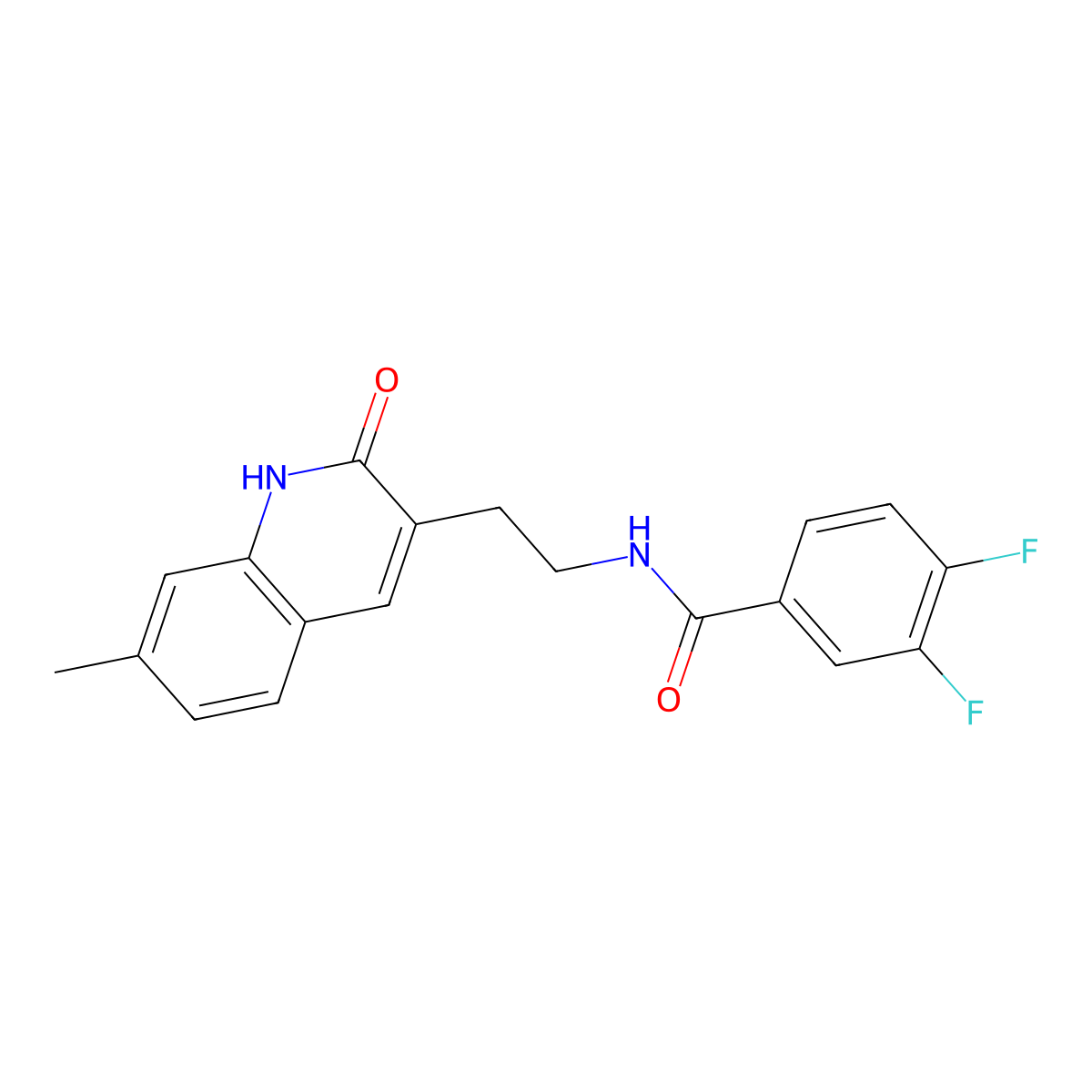 3,4-difluoro-N-[2-(7-methyl-2-oxo-1H-quinolin-3-yl)ethyl]benzamide molecular structure, CAS 851405-36-2