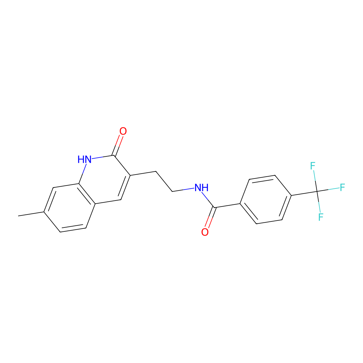 N-(2-(7-methyl-2-oxo-1,2-dihydroquinolin-3-yl)ethyl)-4-(trifluoromethyl)benzamide molecular structure, CAS 851405-37-3