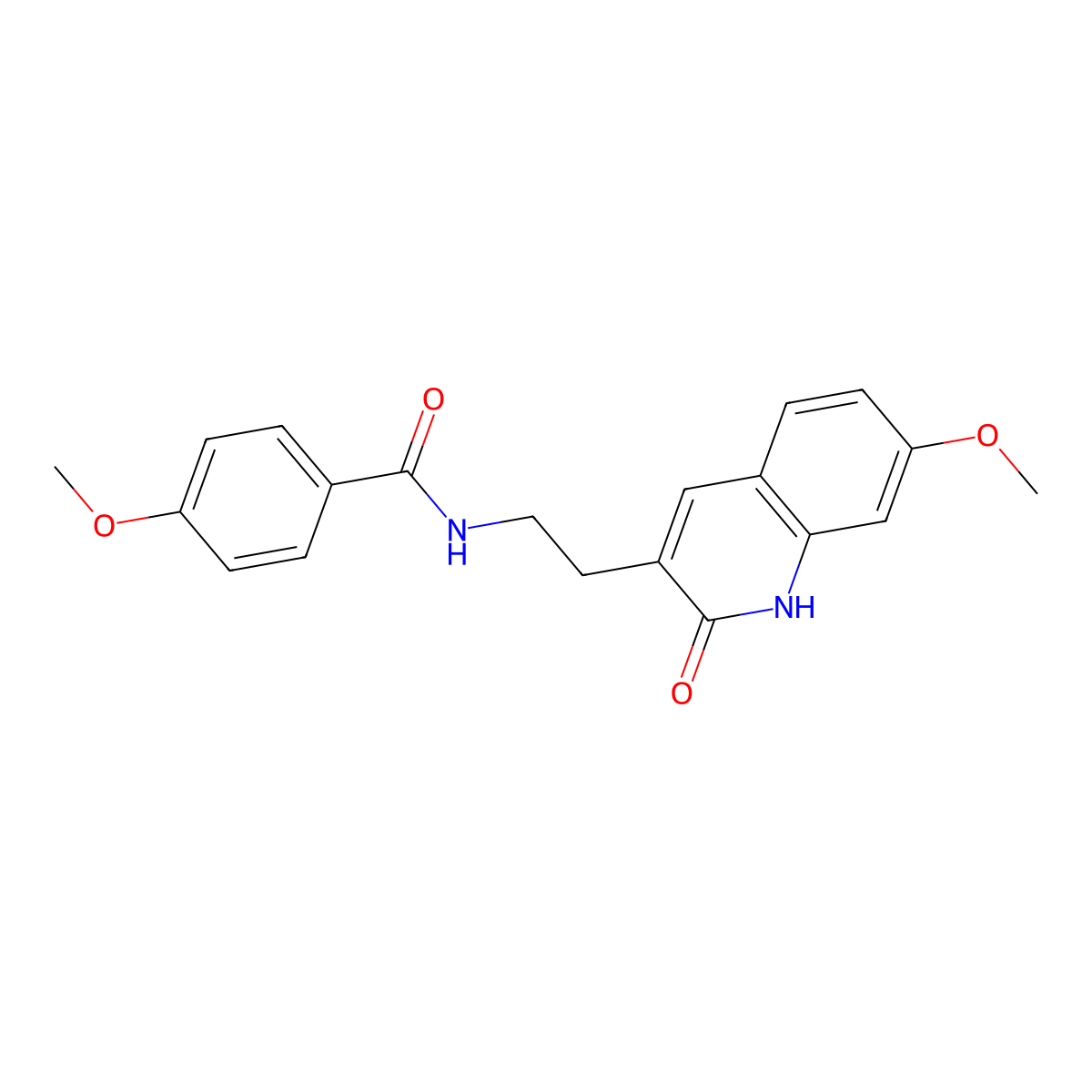 4-methoxy-N-[2-(7-methoxy-2-oxo-1H-quinolin-3-yl)ethyl]benzamide molecular structure, CAS 851405-40-8
