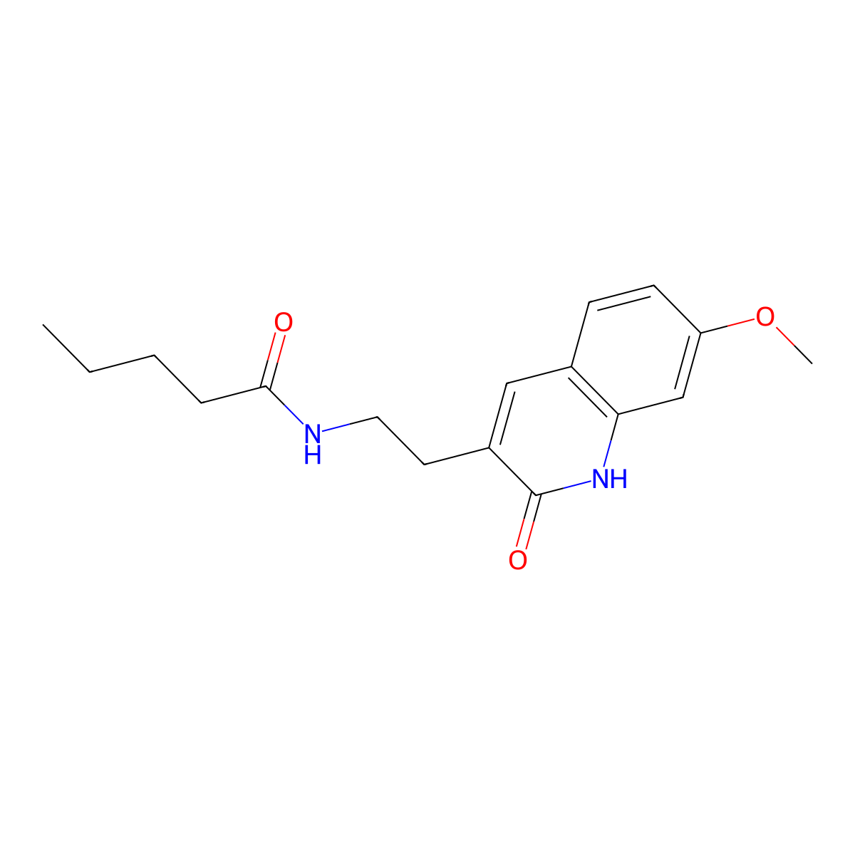 N-(2-(7-methoxy-2-oxo-1,2-dihydroquinolin-3-yl)ethyl)pentanamide molecular structure, CAS 851405-44-2