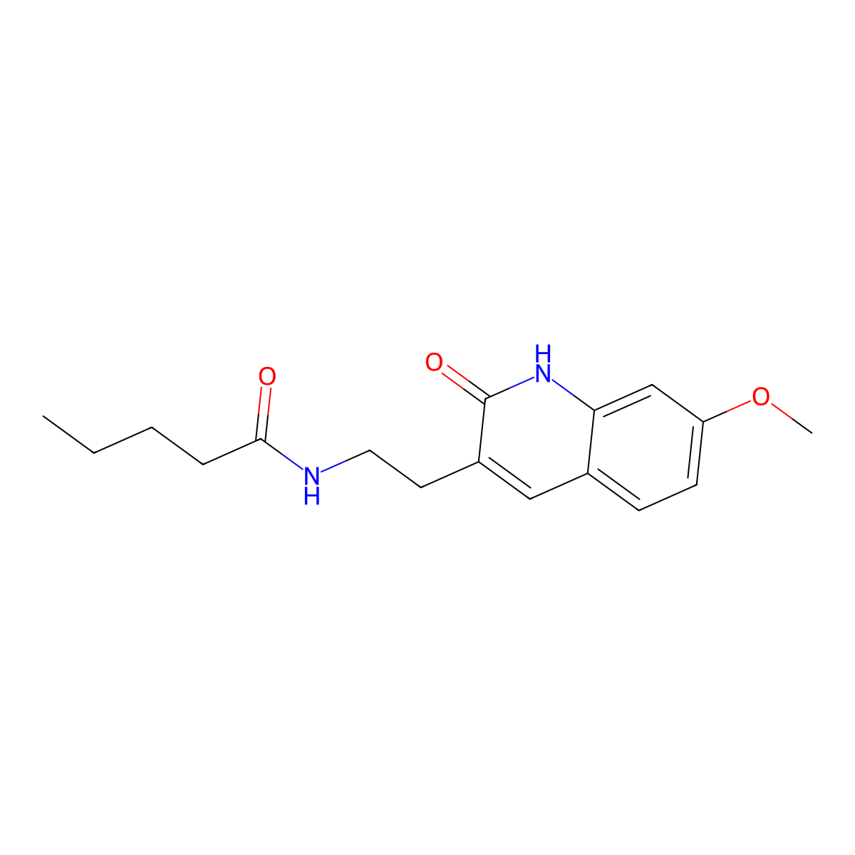 N-(2-(7-methoxy-2-oxo-1,2-dihydroquinolin-3-yl)ethyl)pentanamide molecular structure, CAS 851405-44-2