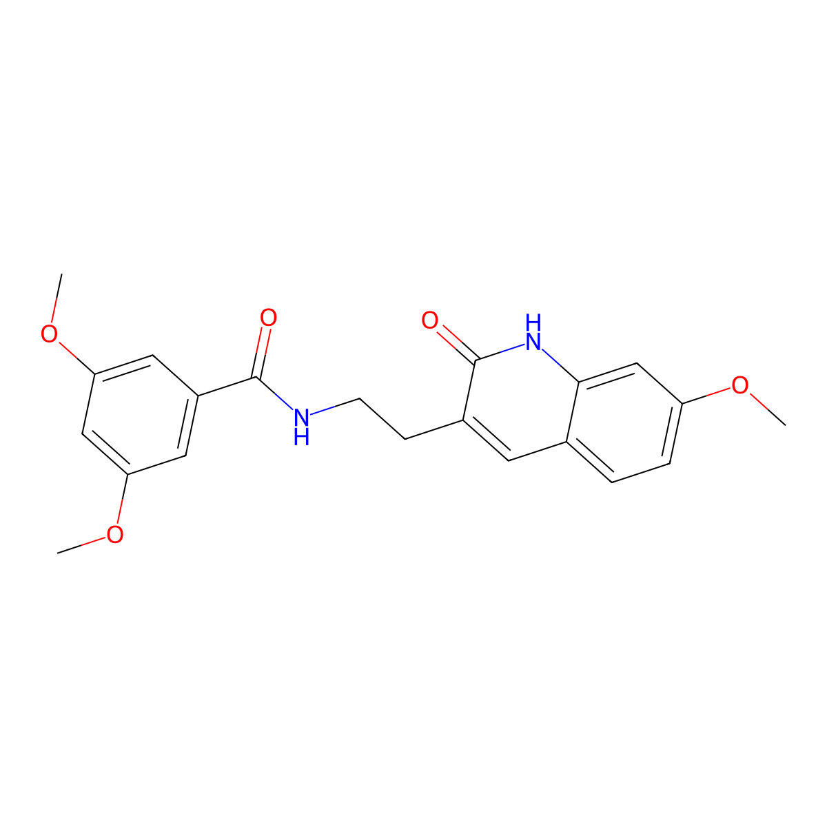 3,5-dimethoxy-N-(2-(7-methoxy-2-oxo-1,2-dihydroquinolin-3-yl)ethyl)benzamide molecular structure, CAS 851405-45-3