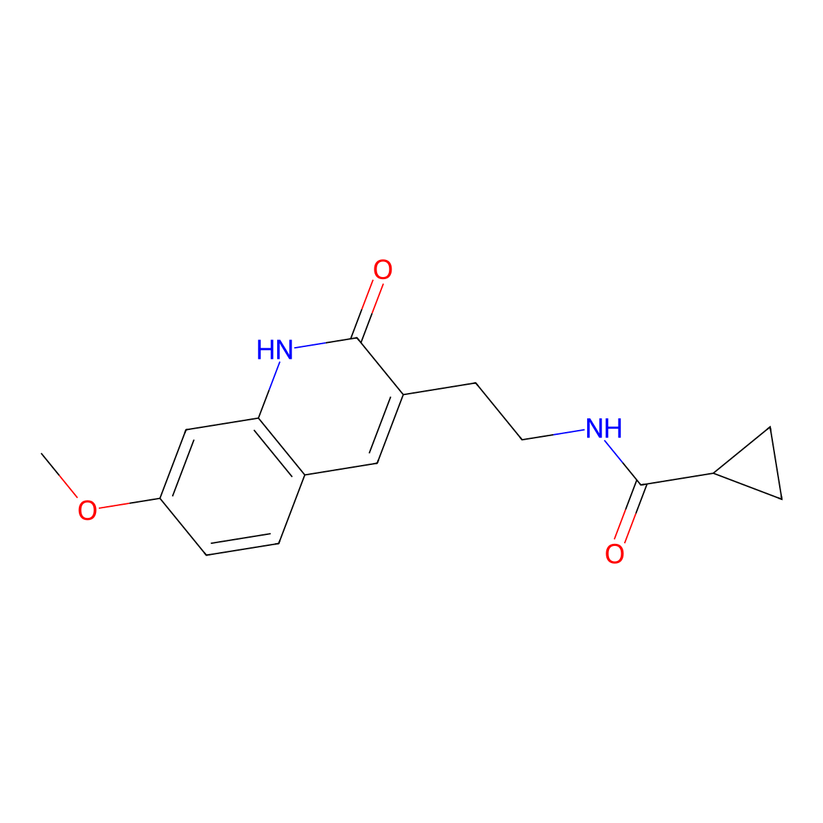 N-[2-(7-methoxy-2-oxo-1H-quinolin-3-yl)ethyl]cyclopropanecarboxamide molecular structure, CAS 851405-56-6
