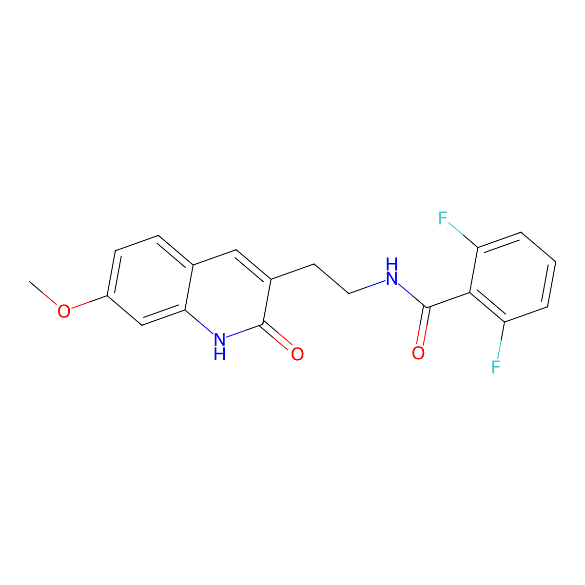 2,6-difluoro-N-(2-(7-methoxy-2-oxo-1,2-dihydroquinolin-3-yl)ethyl)benzamide molecular structure, CAS 851405-62-4