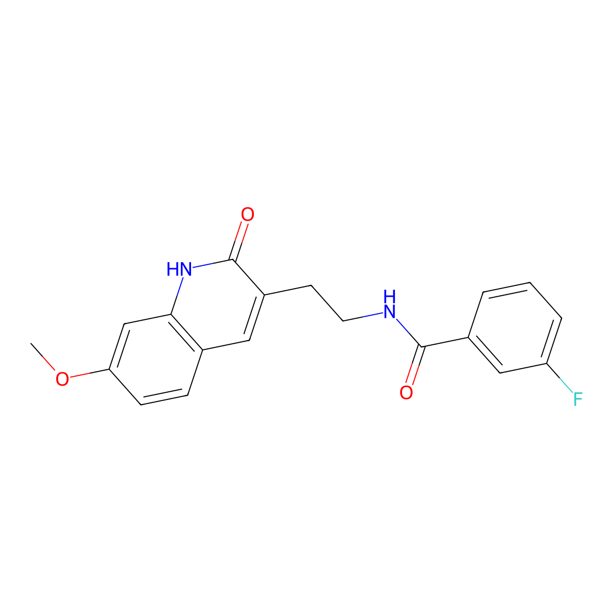 3-fluoro-N-[2-(7-methoxy-2-oxo-1H-quinolin-3-yl)ethyl]benzamide molecular structure, CAS 851405-67-9