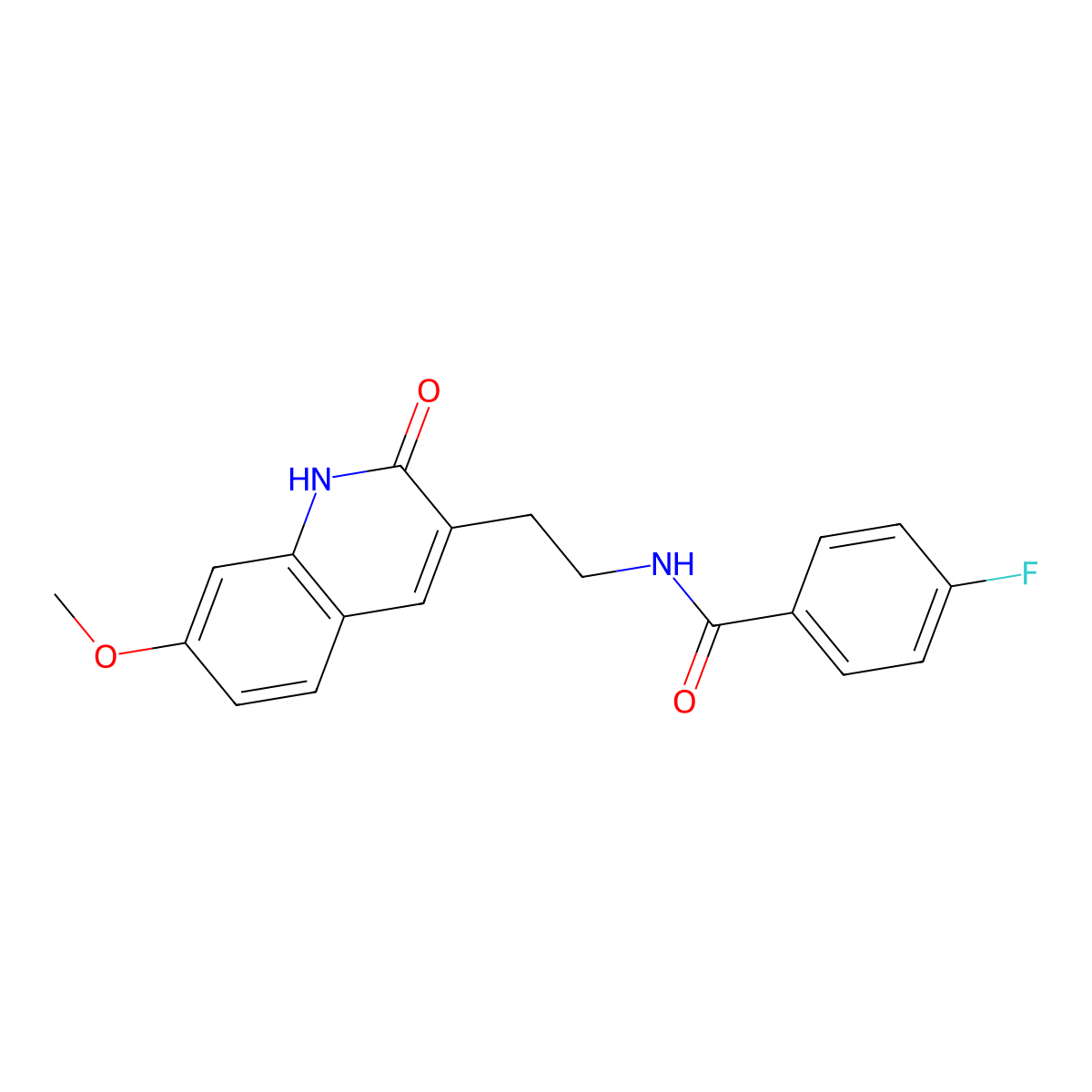 4-fluoro-N-[2-(7-methoxy-2-oxo-1H-quinolin-3-yl)ethyl]benzamide molecular structure, CAS 851405-68-0