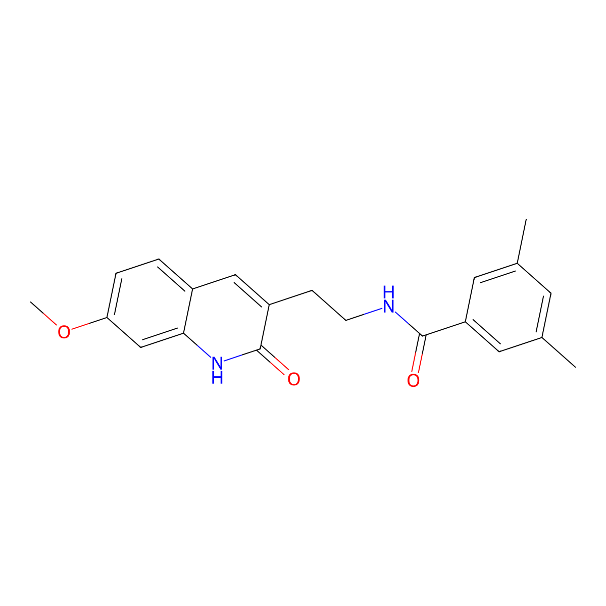 N-(2-(7-methoxy-2-oxo-1,2-dihydroquinolin-3-yl)ethyl)-3,5-dimethylbenzamide molecular structure, CAS 851405-69-1