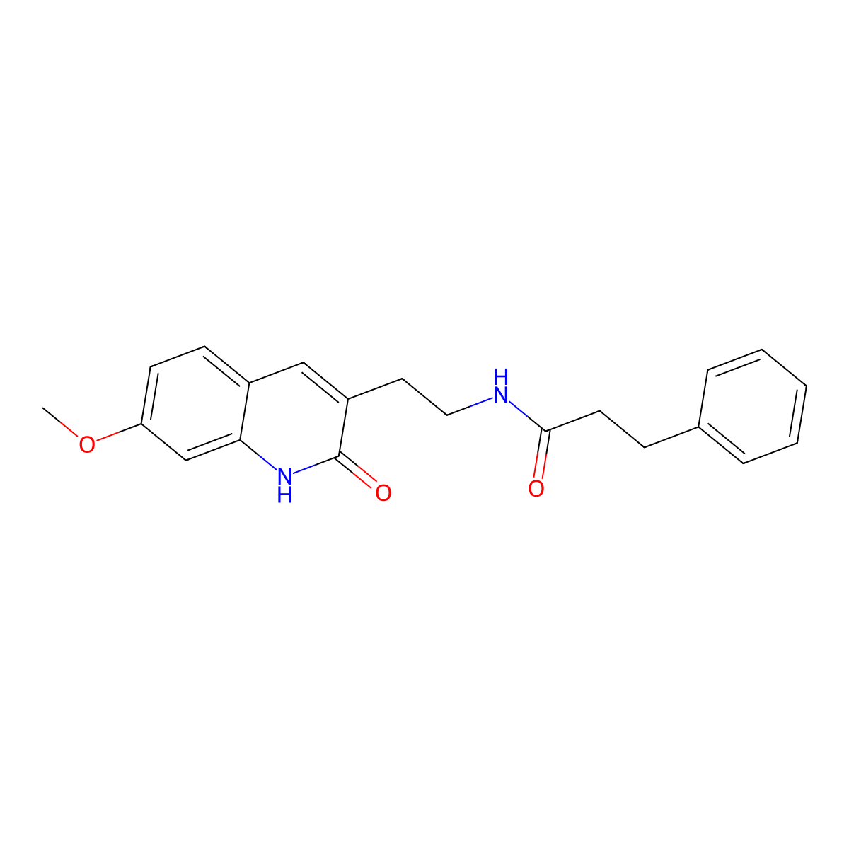 N-[2-(7-methoxy-2-oxo-1H-quinolin-3-yl)ethyl]-3-phenylpropanamide molecular structure, CAS 851405-71-5