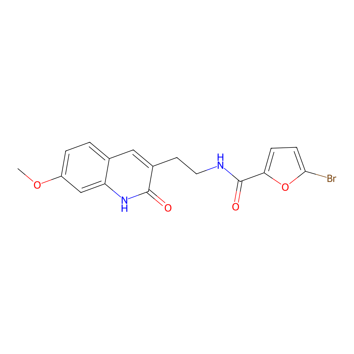 5-bromo-N-(2-(7-methoxy-2-oxo-1,2-dihydroquinolin-3-yl)ethyl)furan-2-carboxamide molecular structure, CAS 851405-79-3