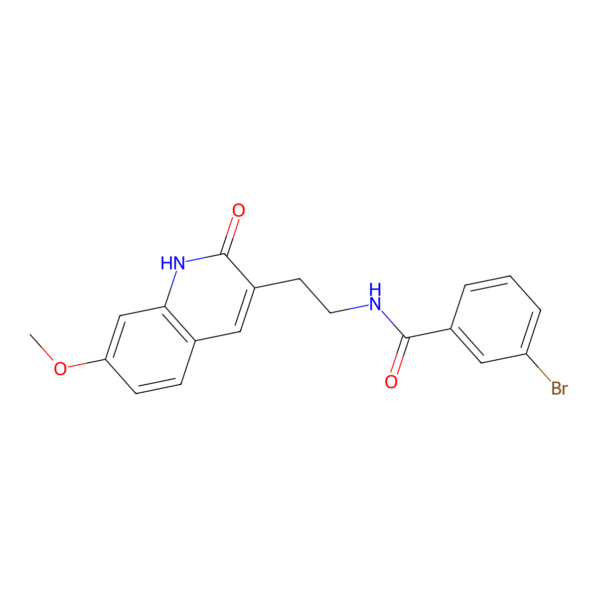 3-bromo-N-[2-(7-methoxy-2-oxo-1,2-dihydroquinolin-3-yl)ethyl]benzamide molecular structure, CAS 851405-80-6