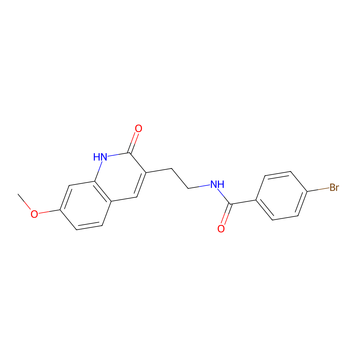 4-bromo-N-[2-(7-methoxy-2-oxo-1H-quinolin-3-yl)ethyl]benzamide molecular structure, CAS 851405-82-8