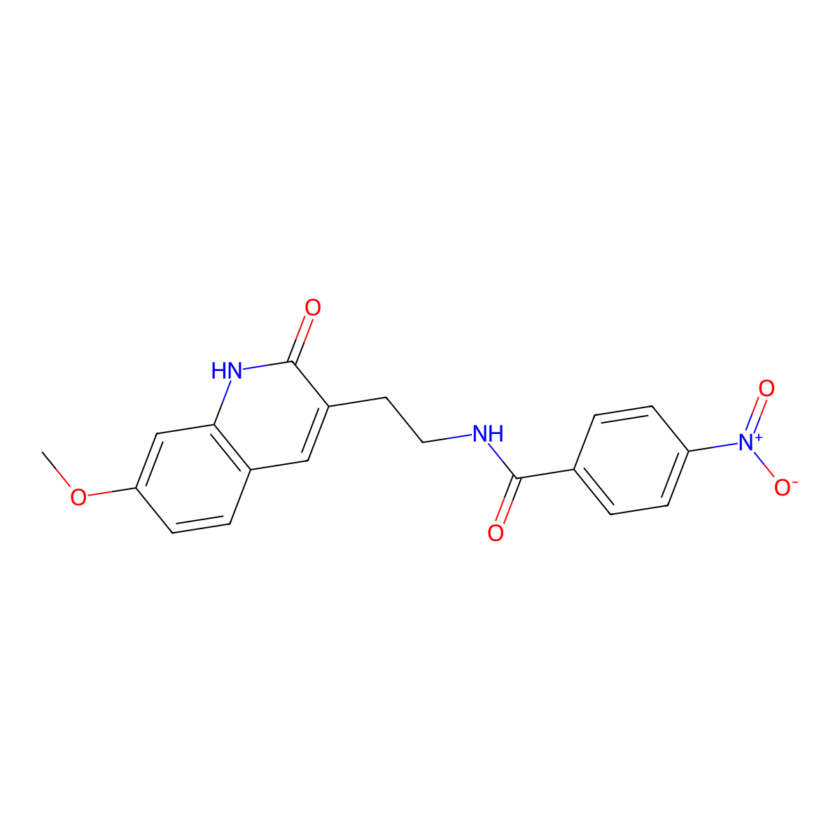 N-[2-(7-methoxy-2-oxo-1H-quinolin-3-yl)ethyl]-4-nitrobenzamide molecular structure, CAS 851405-85-1
