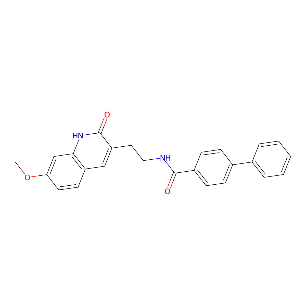 N-[2-(7-methoxy-2-oxo-1H-quinolin-3-yl)ethyl]-4-phenylbenzamide molecular structure, CAS 851405-99-7