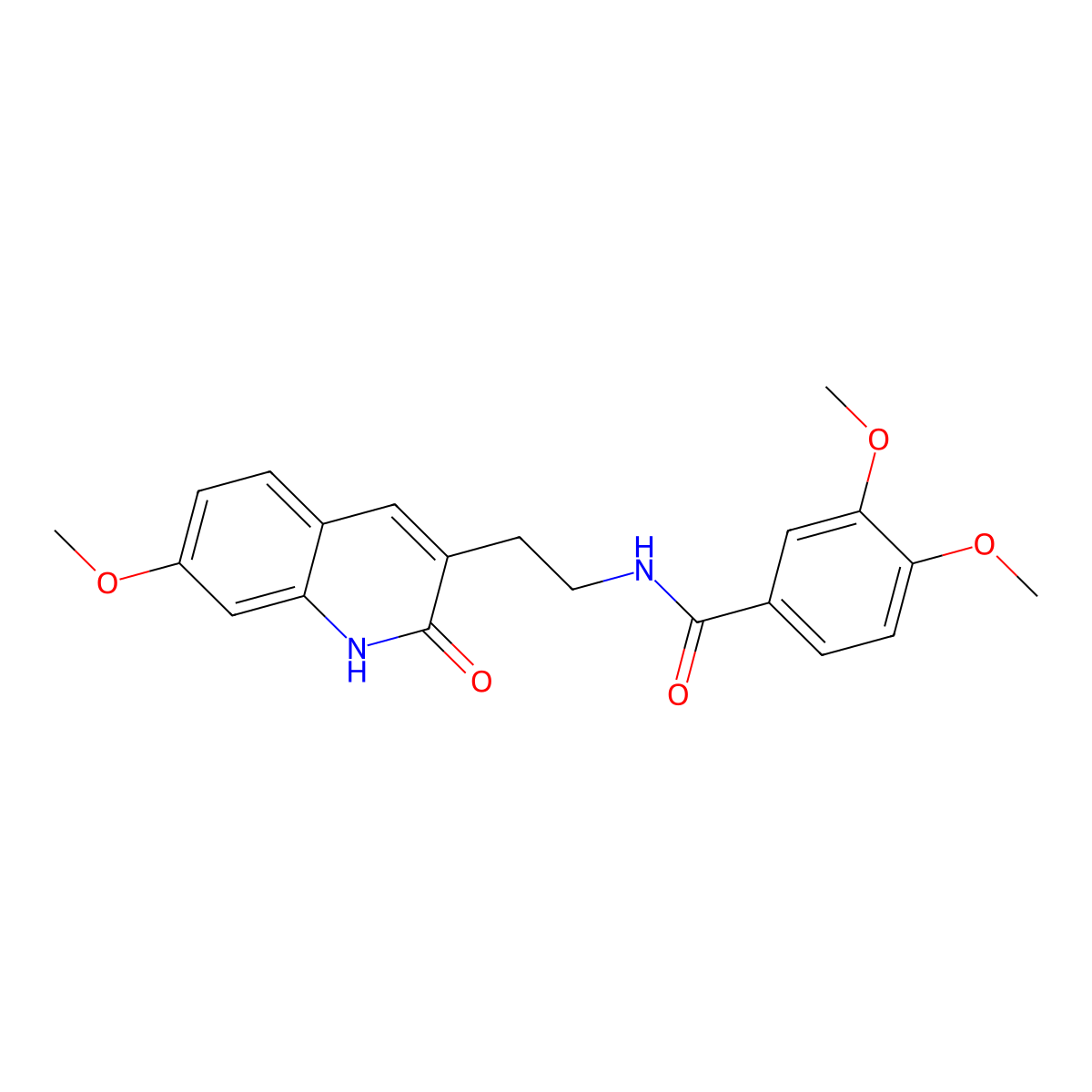 3,4-dimethoxy-N-[2-(7-methoxy-2-oxo-1H-quinolin-3-yl)ethyl]benzamide molecular structure, CAS 851406-00-3