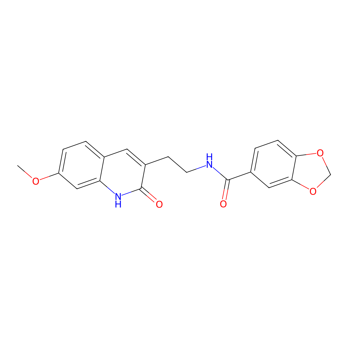 N-(2-(7-methoxy-2-oxo-1,2-dihydroquinolin-3-yl)ethyl)benzo[d][1,3]dioxole-5-carboxamide molecular structure, CAS 851406-03-6