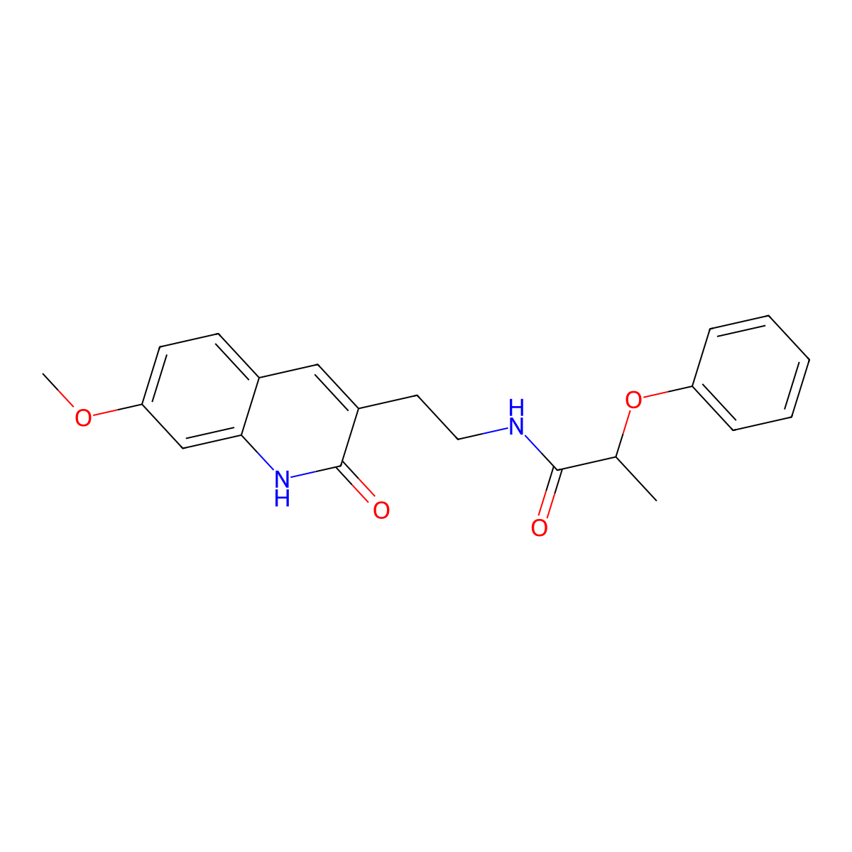 N-(2-(7-methoxy-2-oxo-1,2-dihydroquinolin-3-yl)ethyl)-2-phenoxypropanamide molecular structure, CAS 851406-05-8