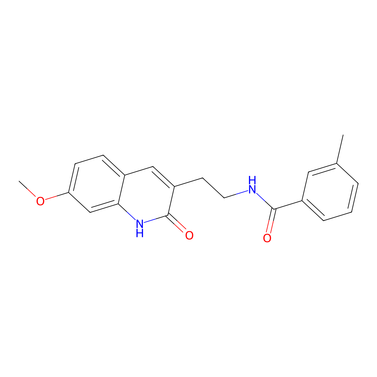 N-(2-(7-methoxy-2-oxo-1,2-dihydroquinolin-3-yl)ethyl)-3-methylbenzamide molecular structure, CAS 851406-10-5