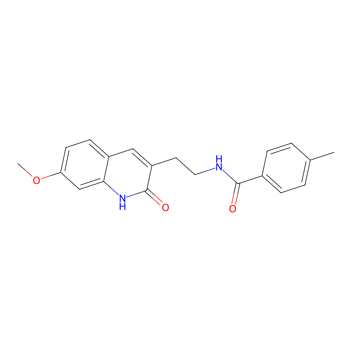 N-(2-(7-methoxy-2-oxo-1,2-dihydroquinolin-3-yl)ethyl)-4-methylbenzamide molecular structure, CAS 851406-12-7
