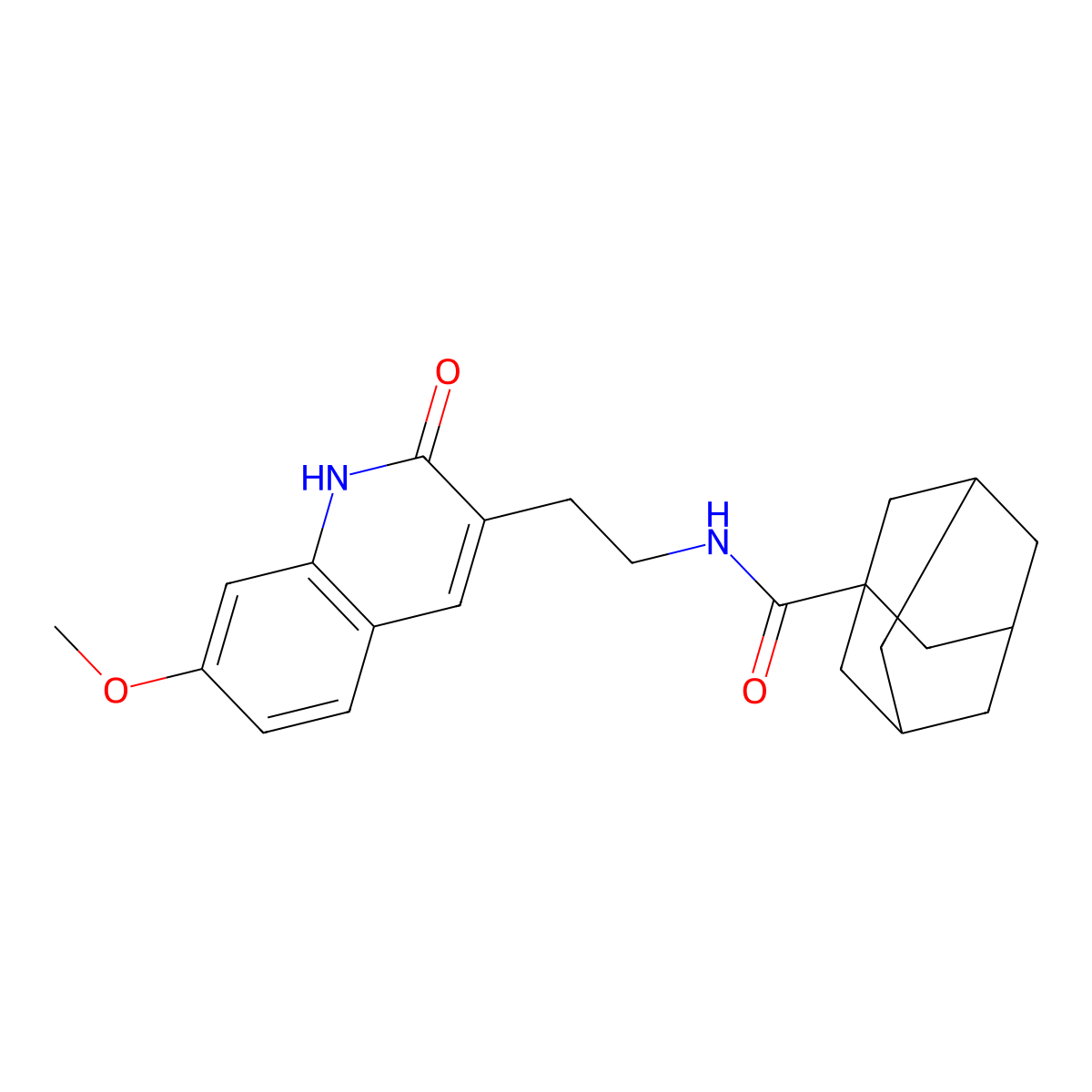 N-[2-(7-methoxy-2-oxo-1H-quinolin-3-yl)ethyl]adamantane-1-carboxamide molecular structure, CAS 851406-15-0