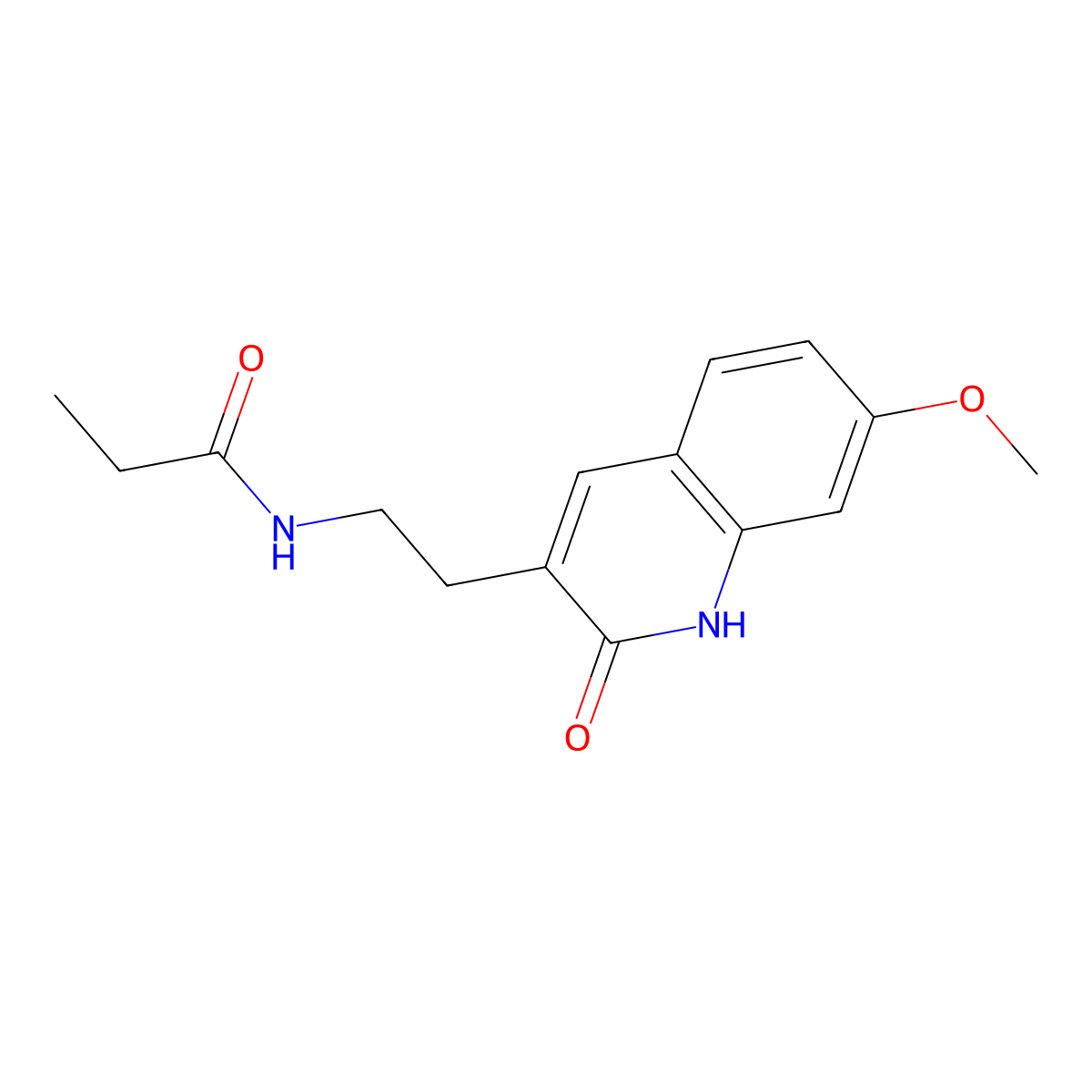 N-(2-(7-methoxy-2-oxo-1,2-dihydroquinolin-3-yl)ethyl)propionamide molecular structure, CAS 851406-16-1