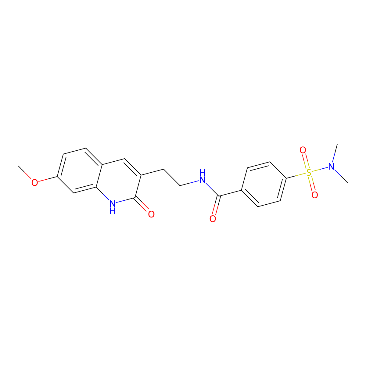 4-(dimethylsulfamoyl)-N-[2-(7-methoxy-2-oxo-1H-quinolin-3-yl)ethyl]benzamide molecular structure, CAS 851406-21-8
