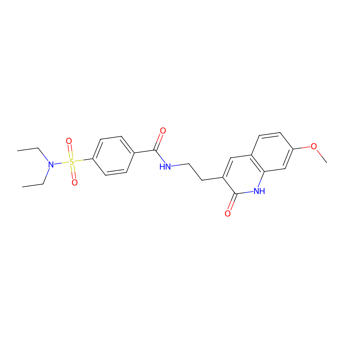4-(diethylsulfamoyl)-N-[2-(7-methoxy-2-oxo-1H-quinolin-3-yl)ethyl]benzamide molecular structure, CAS 851406-22-9