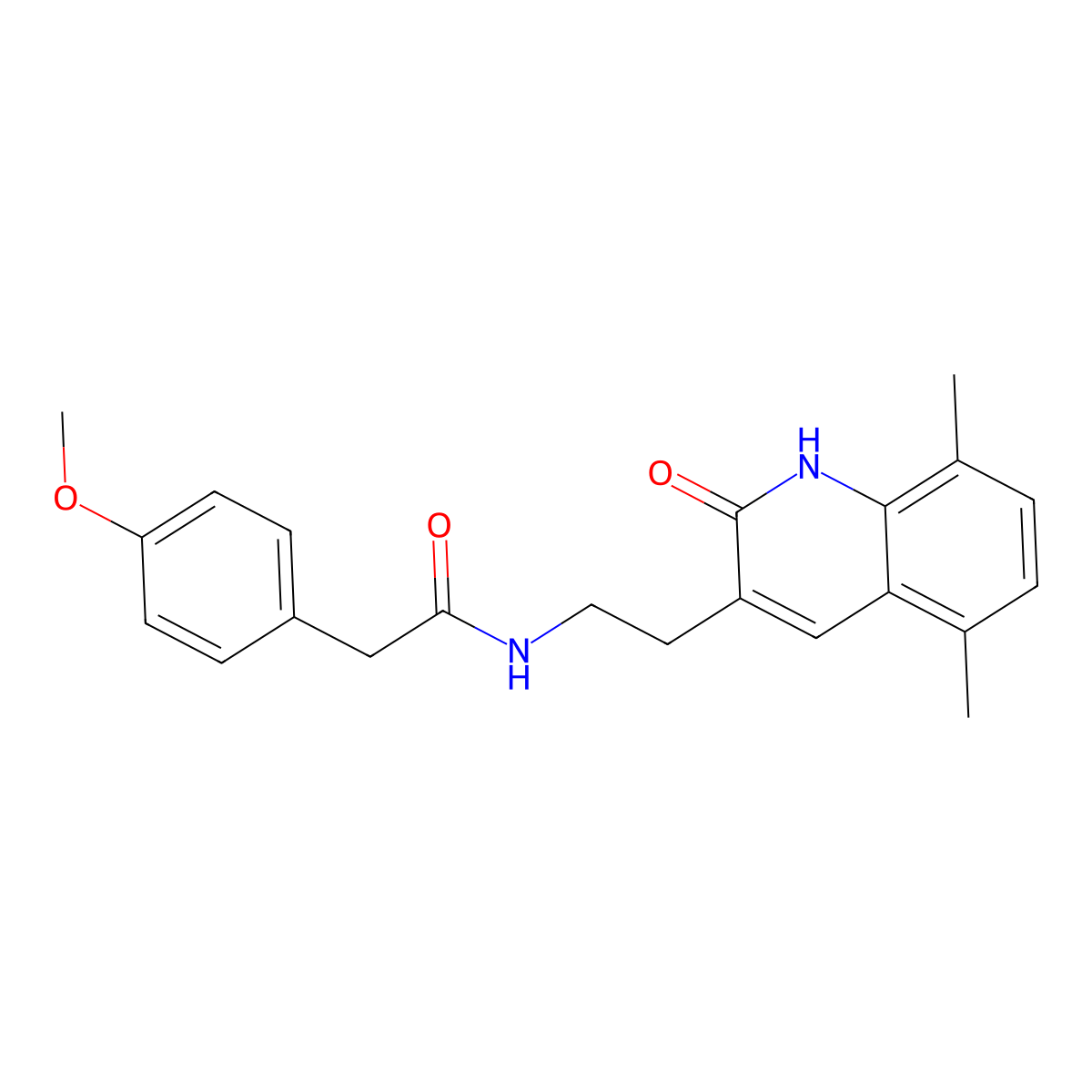 N-[2-(5,8-dimethyl-2-oxo-1H-quinolin-3-yl)ethyl]-2-(4-methoxyphenyl)acetamide molecular structure, CAS 851406-39-8