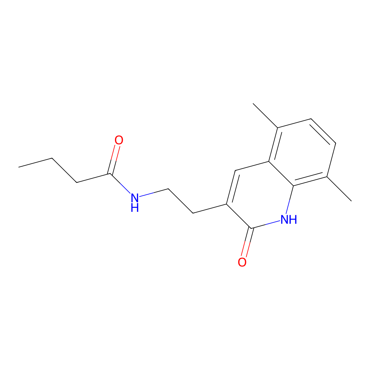 N-(2-(5,8-dimethyl-2-oxo-1,2-dihydroquinolin-3-yl)ethyl)butyramide molecular structure, CAS 851406-40-1