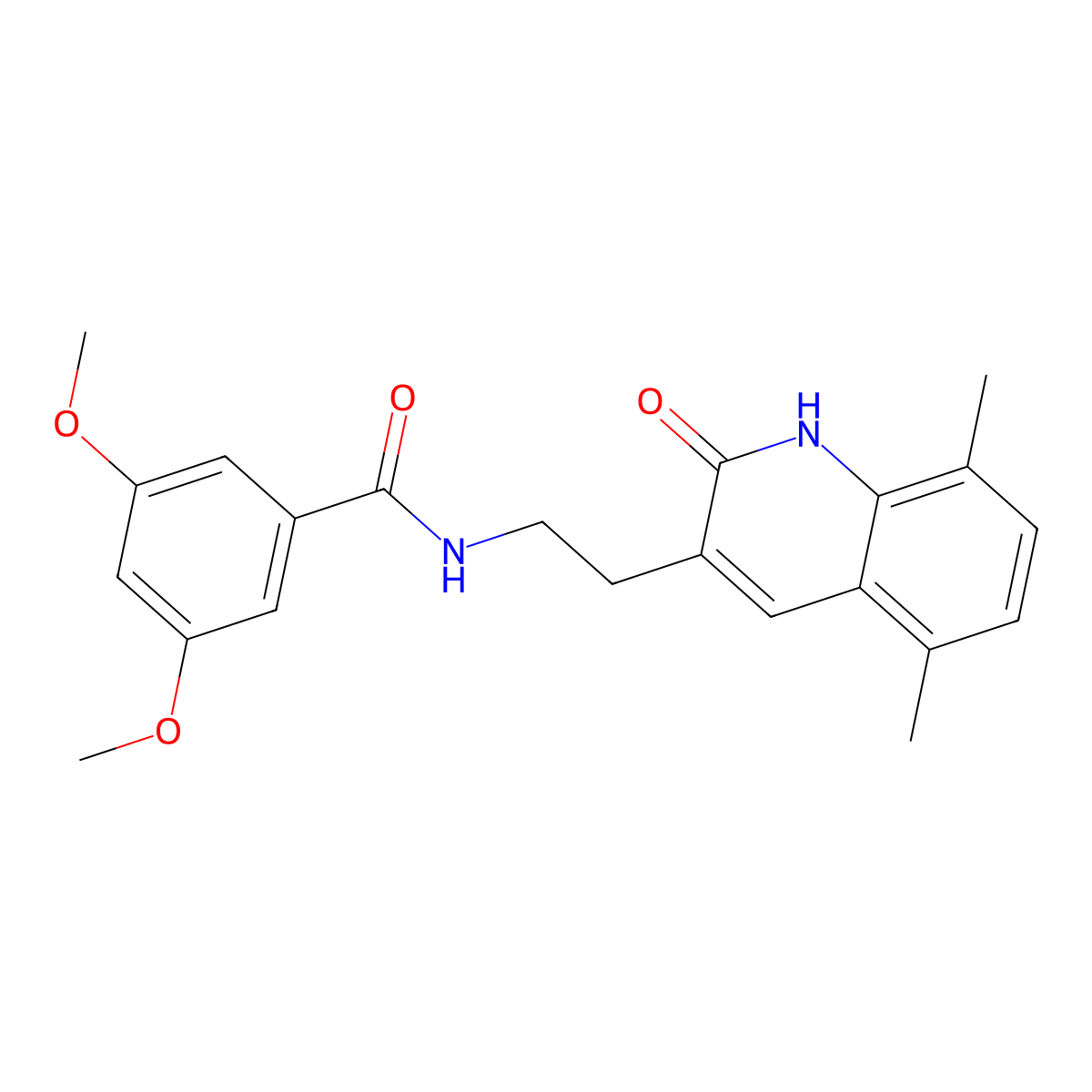 N-(2-(5,8-dimethyl-2-oxo-1,2-dihydroquinolin-3-yl)ethyl)-3,5-dimethoxybenzamide molecular structure, CAS 851406-42-3
