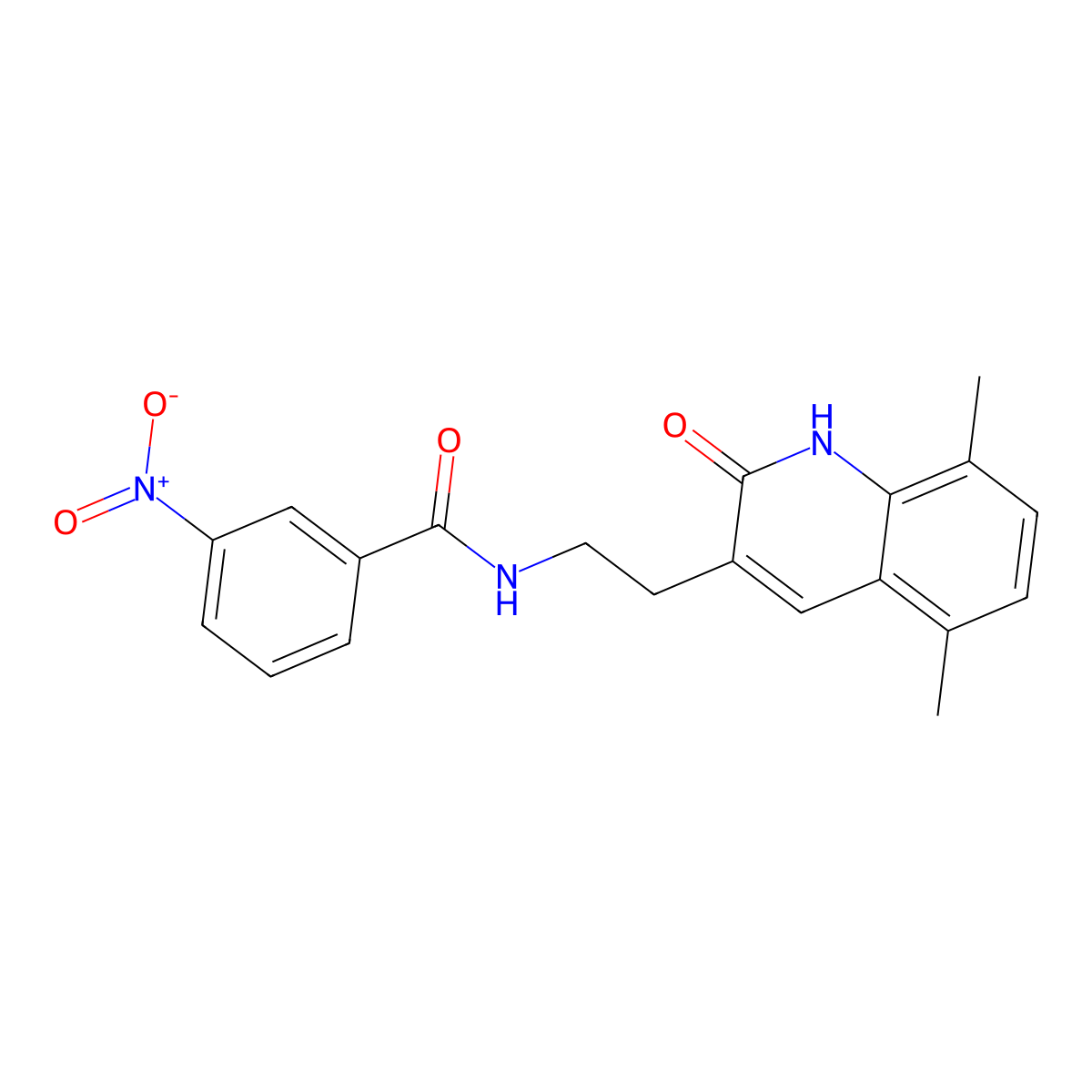 N-[2-(5,8-dimethyl-2-oxo-1H-quinolin-3-yl)ethyl]-3-nitrobenzamide molecular structure, CAS 851406-47-8