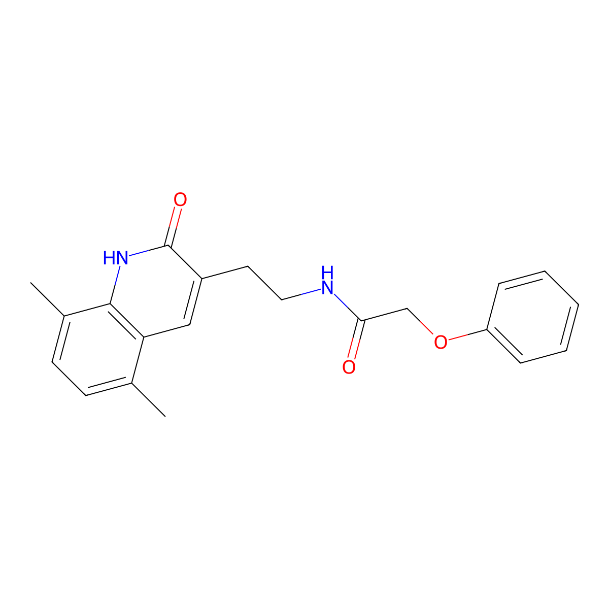 N-(2-(5,8-dimethyl-2-oxo-1,2-dihydroquinolin-3-yl)ethyl)-2-phenoxyacetamide molecular structure, CAS 851406-48-9